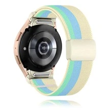 1 paquete Banda elástica de nailon con estampado de flores y hebilla magnética compatible con Galaxy Watch 7 6 5 4 FE de 40 mm y 44 mm / Galaxy Watch 5 Pro / Galaxy Watch 6 4 Classic de 47 mm, 43 mm, 42 mm y 46 mm, banda de nailon con estampado degradado de liberación rápida, regalo para amigos y familia