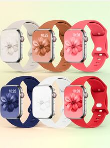 6 paquetes compatibles con Band 38mm 40mm 41mm 42mm 44mm 46mm 45mm 49mm - Correa de silicona suave para Series 10/9/8/SE/Ultra 1 y 2, 12 colores diarios, resistente al agua para oficina y gimnasio