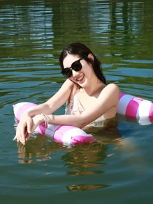 Inflatable Floating Lounger, Foldable Backrest Chair, Water Toy, Leisure & Entertainment, Swim Training Auxiliary, Water Recreation