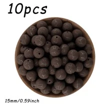 10 pezzi/20 pezzi, assortimento di perline, perline in silicone da 15 mm, perline in silicone stampate, perline decorative, adatte per braccialetti fai-da-te, penne con perline, ciondoli per portachiavi, ecc.