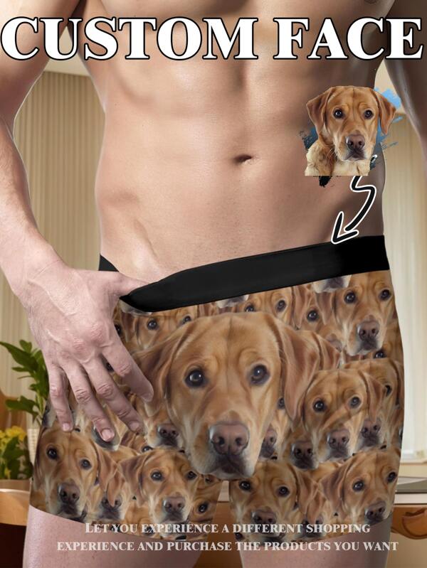 Custom Funny Boxers For Men Personalized Underwear With Face Photo – Unique, Cute, Adorable, Colorful Novelty Boxer Shorts For Boyfriend, Husband, Or Dad – Ideal Valentine's Day, Birthday, Wedding, Anniversary, Or Holiday Gift, 1pc Personalized Gift For Him