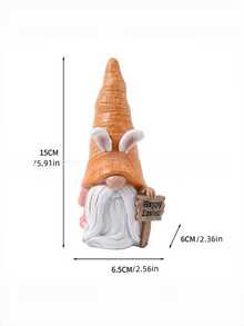 1pc Creative Easter Egg Rabbit Ornament, Resin Craft Tabletop Bunny Ear Dwarf Decor - Easter Egg Bunny Ornaments - View 3