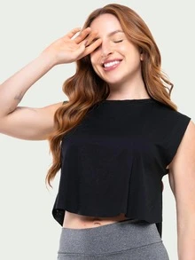 Women's Fitness Gym Cropped Tank Top Kit 2 - 黑色 - 查看 2