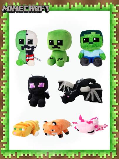 Minecraft 1 Pc Minecraft Officially Licensed Creeper Ender Dragon Cat Fox Salamandrid Comfortable Sleeping Pillow Cartoon Figures Halloween Christmas Thanksgiving Cute Gifts For Family And Friends