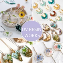 200克紫外线树脂套装，包含6颗LED灯珠 - 更大尺寸，升级版实心透明树脂，适合工艺首饰制作 - 無色 - 查看 6