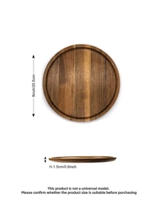 1/2 Pieces Of Round Wooden Stand, Snack Tray, Wooden Tray, Creative Stand, Decorative Display Tray, Retro Style Table Decoration Tray, Suitable For Desserts, Fruits, Snacks, Cakes, Bread, Steaks, Afternoon Tea, Christmas, Halloween, Mother's Day, Thanksgiving, Weddings, Birthdays, Parties, Gatherings, Suitable For Home, Outdoors, Kitchen, Living Room, Bathroom, Hotel, Food. Cuisine Maison Ustensiles De Cuisine