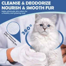 Pet Wet Wipes Gloves 10pcs – Convenient & Gentle Cleaning For Cats And Dogs, Ideal For Quick Hygiene Touch-Ups, Removes Dirt, Odor, And Excess Hair, Perfect For Travel, Outdoor Adventures, And Daily Grooming - White - View 9