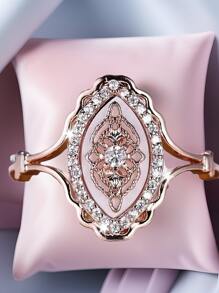1pc Delicate Lace Zirconia Ring, Luxurious & Versatile Gift, Suitable For Mother's Day
