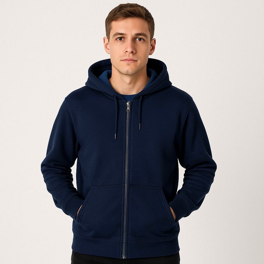 MEN'S STRAIGHT FUR COAT Casual-Minimalist Style Casual-College Style Casual-Basic Spring/Autumn Loose Pocket Zipper Buttons On The Front Christmas Father's Day International Workers' Day Summer, Winter, Autumn - Navy Blue - View 1