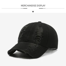 1pc Distressed Casual Denim Baseball Cap, Lightweight Adjustable Trucker Hat, Sun Protection, Woven Craft, Hand Wash/Dry Clean