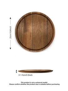 1/2 Pieces Of Round Wooden Stand, Snack Tray, Wooden Tray, Creative Stand, Decorative Display Tray, Retro Style Table Decoration Tray, Suitable For Desserts, Fruits, Snacks, Cakes, Bread, Steaks, Afternoon Tea, Christmas, Halloween, Mother's Day, Thanksgiving, Weddings, Birthdays, Parties, Gatherings, Suitable For Home, Outdoors, Kitchen, Living Room, Bathroom, Hotel, Food. Cuisine Maison Ustensiles De Cuisine