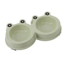 New Cross-Border Cartoon Big-Eye Frog Double Pet Bowls, Stainless Steel Pet Bowls, Cat Bowls, Pet Supplies