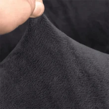 NetHong 1/2 Seater Velvet Slipcover Solid Colour Sofa Covers Stretch Couch Protector (One Free Pillowcase) - Black - View 3