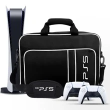 Funda de transporte para Playstation5, bolsa de viaje y estuche de almacenamiento compatible con la consola PlayStation 5 edición disco/digital, bolsa protectora con asa para la consola PlayStation 5, controles y tarjetas de juego