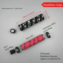 1 对涂鸦设计自行车车把套，防滑减震，轻便，适用于速降山地自行车，户外骑行配件，适合直径 22.2 毫米的车把，自行车车把套