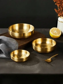 Mini Stainless Steel Sauce Dish,Double-Layer Round Seasoning Bowl,Sushi Dipping Pinch Bowl,Anti-Scald,For Appetizer, Side Dish, French Fries, Ketchup,Dinner Plate Condiment Dish,Home,Parties Or Restaurant Use,Family Picnic,Party - Multicolor - View 9