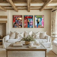 1 pièce Affiches d'art mural sans cadre, Pop Art Deco Invincible Comic War Canvas Poster, Impression d'art mural sans cadre pour la maison, le bureau, le salon, la salle de classe - Œuvre d'art d'intérieur, décoration saisonnière, idée de cadeau facultative