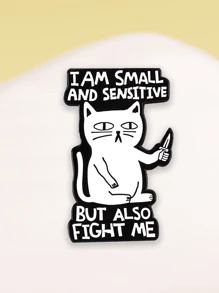 1 pieza Pin esmaltado de gato español interesante "Llegué tarde, Porsche no quería venir" Broches, insignias para collares, mochilas, estilo punk gótico, joyas para mujer, regalo de mejor amigo