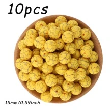 10 pezzi/20 pezzi, assortimento di perline, perline in silicone da 15 mm, perline in silicone stampate, perline decorative, adatte per braccialetti fai-da-te, penne con perline, ciondoli per portachiavi, ecc.