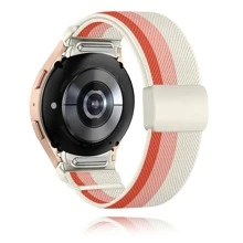 1 paquete Banda elástica de nailon con estampado de flores y hebilla magnética compatible con Galaxy Watch 7 6 5 4 FE de 40 mm y 44 mm / Galaxy Watch 5 Pro / Galaxy Watch 6 4 Classic de 47 mm, 43 mm, 42 mm y 46 mm, banda de nailon con estampado degradado de liberación rápida, regalo para amigos y familia