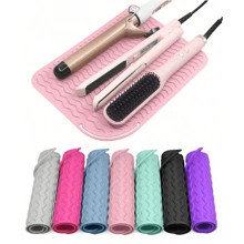 Almohadilla de silicona portátil resistente al calor, aislante de plancha y tenacillas, almohadilla antideslizante y resistente al calor, herramienta de peinado para tocador de viaje, estuche de viaje para herramientas de peluquería - Almohadilla resistente al calor, almohadilla de plancha y funda para tenacillas