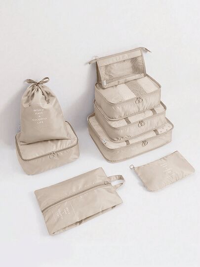 8-delade packningskuber - Lätt bagageförvaring med skoväska, klädförvaringssystem för ryggsäck/resväska, researtiklar för studenthem och semester