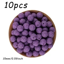 10 pezzi/20 pezzi, assortimento di perline, perline in silicone da 15 mm, perline in silicone stampate, perline decorative, adatte per braccialetti fai-da-te, penne con perline, ciondoli per portachiavi, ecc.