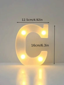 6.3 英寸可定制 LED 字幕灯 - 1 件，壁挂式，电池供电 - 非常适合婚礼、生日、家居装饰 - 白色 - 查看 10