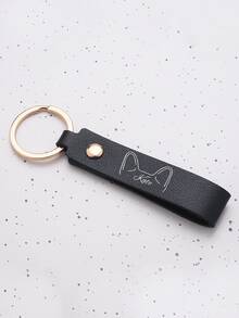 1 Piece Custom Dog Ear Leather Keychain Custom Dog Mom Keychain Custom Dog Ear Pattern And Name Gift For Pet Enthusiasts Pet Commemorative Gift Car Key Bag Leather Decoration Keychain Gift For Family And Friends - Multicolor - View 10