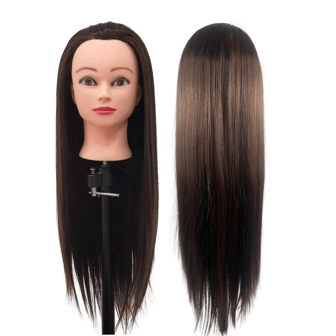 Head Training Head For Braid Hairdressing 100% High Temperature Fiber Training Doll Head Jacques Makeup-Free Head Model Diy Head Model With Makeup