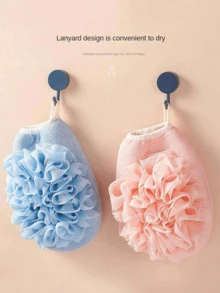 1pc Dual Purpose Bath Towel With Fine Yarn And Soft Back Rubbing. 2-In-1 Women's Bath Towel Gloves That Do Not Harm The Skin - Multicolor - View 5