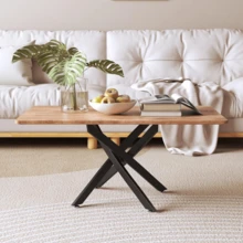 2025-NEWGlass Coffee Table With Chroming Legs, Modern Simple End Side Table, Rectangle Tea Table For Office Home Living Room Bedroom - Brown - View 7