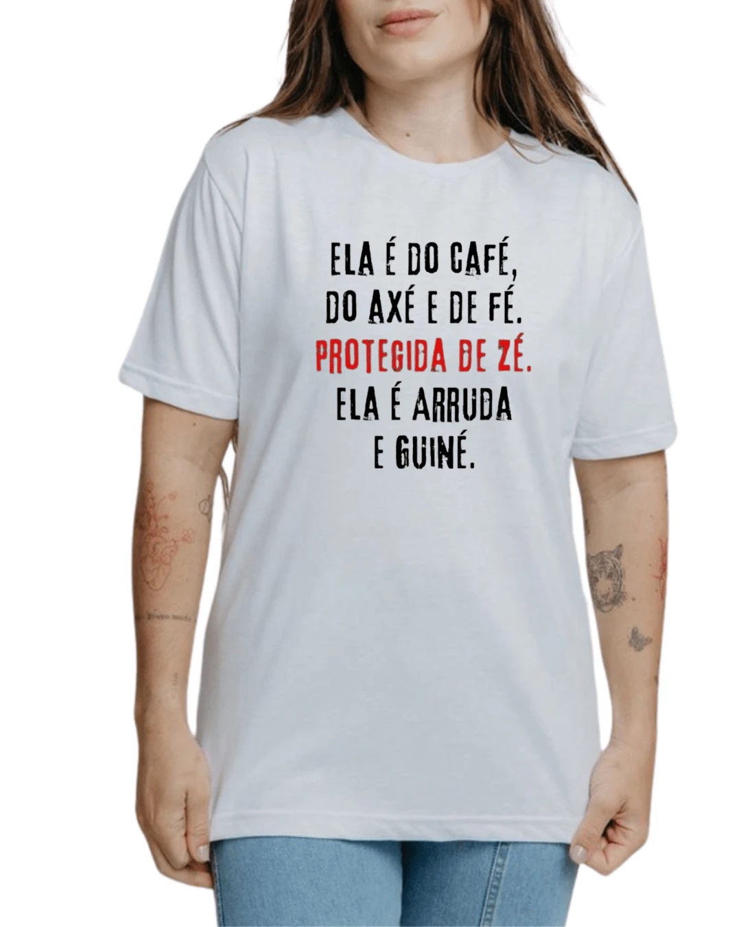 Ze Pilintra Umbanda Shaman Printed Women's T-Shirt 100% Cotton - trắng - Xem 1