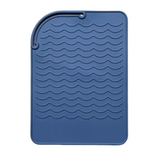 Almohadilla de silicona portátil resistente al calor, aislante de plancha y tenacillas, almohadilla antideslizante y resistente al calor, herramienta de peinado para tocador de viaje, estuche de viaje para herramientas de peluquería - Almohadilla resistente al calor, almohadilla de plancha y funda para tenacillas