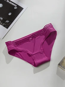 4 piezas de ropa interior de mujer con paneles de malla perforada de nailon y spándex sin costuras