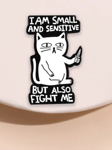 1 pieza Pin esmaltado de gato español interesante "Llegué tarde, Porsche no quería venir" Broches, insignias para collares, mochilas, estilo punk gótico, joyas para mujer, regalo de mejor amigo