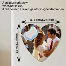 [Custom Item] 1pc/3pcs Customized Fridge Magnet Bottle Opener, Creative Heart-Shaped Bottle Opener, Travel Accessory, Easy To Carry, Can Customize Your Favorite Photo, Pet Photo, Stick On Fridge For Decoration, Suitable For Holiday Decoration, Christmas Gift, Give To Family And Friends, Party Game, Party, Birthday Recoration - Multicolor - View 8