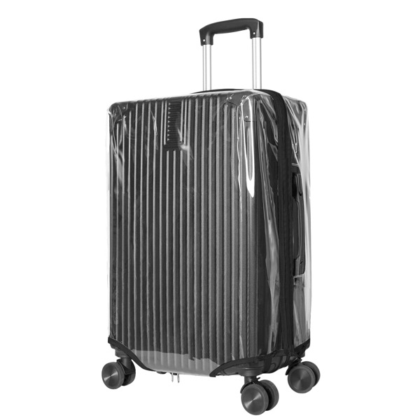 Protecteur de bagage universel, anti-chute et anti-rayures, avec fermeture éclair, housse de boîte transparente, plusieurs tailles disponibles. Accessoires de vacances, essentiels de voyage d'été, sac de voyage pour l'école, accessoires scolaires, fournitures scolaires