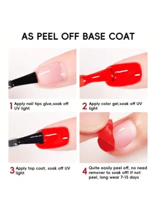 XEIJAYI 1PC 15ml Nail Tips Gel, Peelable Base Gel Removal Base For Nail Practice Beginners, Clear Foundation For Use With UV LED Nail Lamp For New Year Nial Salon