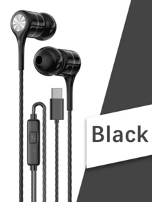 Auriculares con cable tipo C, auriculares con cable USB C para llamadas y música, auriculares estéreo con graves para dispositivos electrónicos - Tipo C - Ver 15