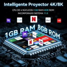 Mini Proyector Hy300 Pro 4k Android Wifi Led 1080p 10000 Lm - Blanco - Ver 3