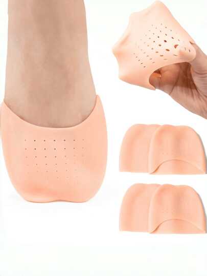 QKC 2pcs Upgraded Soft Gel Toe Protectors, Ballet Toe Caps, Cushion Pointe Shoe Toe Pads, Friction Reduction & Increased Comfort, White & Beige Colors Available