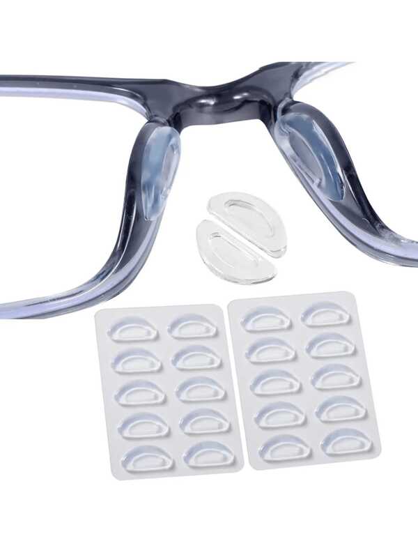 5 pares de almofadas nasais de silicone antiderrapantes, adesivas, adequadas para todos os tipos de óculos, acessórios para óculos femininos