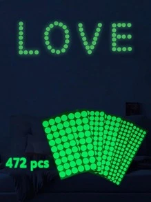 266/532 Pcs Glow In The Dark Luminous Stars Fluorescent Noctilucent Wall Stickers Murals Decals For Home Art Decor Ceiling Wall Decorate Kids Babys Bedroom Room,3 Kind Of Size