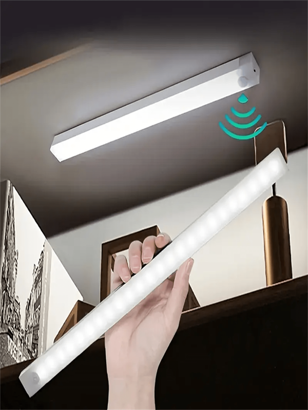 1 pieza Luz de noche inalámbrica LED blanca de 10cm, 20cm, 30cm o 50cm, recargable, con sensor de movimiento magnético, para armario, cocina, dormitorio, escaleras (no necesita perforación) (10cm/20cm/30cm es 200mAh/50cm es 350mAh)