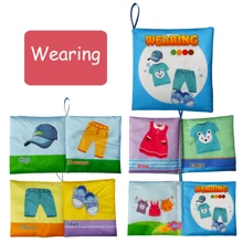 Paquete de 4 libros blandos de educación temprana para niños, lavables, masticables, resistentes al desgarro, que incluyen animales, frutas y otros juguetes de aprendizaje interactivo, adecuados como regalos de Navidad, cumpleaños, Halloween, Acción de Gracias y Pascua para bebés y niños pequeños