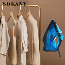 SOKANY SOKANY-11005,Household Electric Iron Handheld Steam Ironer Mini Portable Student Travel Ceramic Base Plate Design Suitable For All Kinds Of Clothes, Constant Temperature Ironing, Non-Damaging Clothes Adjustable Thermostat Control Overheat Safety Protection