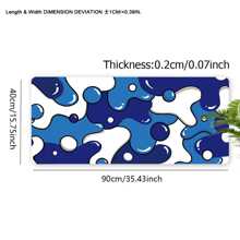 1pc Blue Mouse Pad Aesthetics Waves Desk Mat 35.4x15.7 Inch Office Desk Accessories Rubber Base With Stitched Edge Non-Slip Mousepad For Office Decor Home Decor As Gifts For Women, Girlfriends, Friends Birthdays School Supplies, Back To School