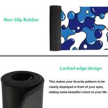 1pc Blue Mouse Pad Aesthetics Waves Desk Mat 35.4x15.7 Inch Office Desk Accessories Rubber Base With Stitched Edge Non-Slip Mousepad For Office Decor Home Decor As Gifts For Women, Girlfriends, Friends Birthdays School Supplies, Back To School