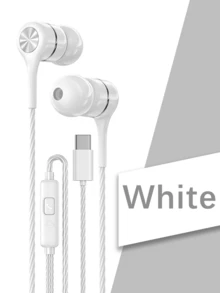 Auriculares con cable tipo C, auriculares con cable USB C para llamadas y música, auriculares estéreo con graves para dispositivos electrónicos - Tipo C - Ver 14